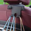 Car Back Seat Hook & Phone Mount 2-in-1 - Carbon Fiber Style Multi-Functional Organizer for Bags, Phones & Car Interior Storage