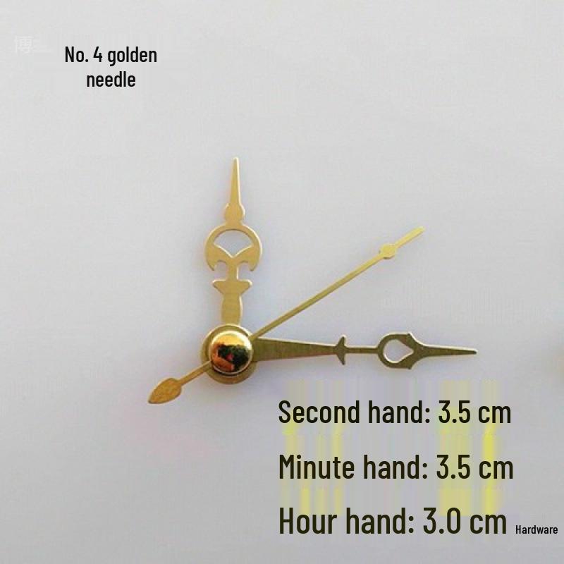Gold Pointer DIY Quartz Clock Hands for Wall Clocks - Cross Stitch & Metal Design