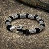 Men Viking Celtic Rune Beads Axe Bracelet Odin Symbol Scandinavian Metal Lanyard Handmade Woven Paracord Norse Amulet Jewelry