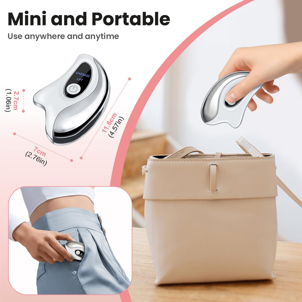 Electric Gua Sha Heated Device Red Blue Light Face Vibration Massager Scraping Board for Skin Rejuvenation Face Lifting Machine