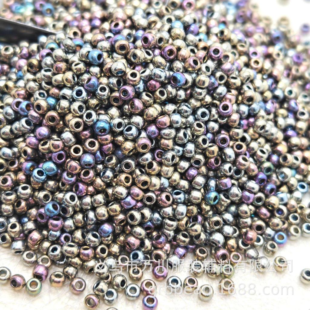 Gold & Silver Glass Seed Beads for DIY: 1.5mm, 2mm, 3mm - Perfect for Handmade Bracelets, Necklaces, and Earrings.