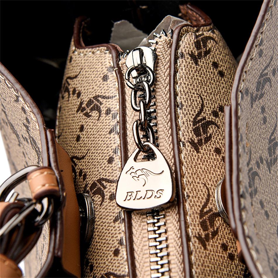 New Luxury Handbags Fashion Printing Bucket Bags Women Leather Handbag Shoulder Bags for Women Female Ladies Hand Bag Sac A Main