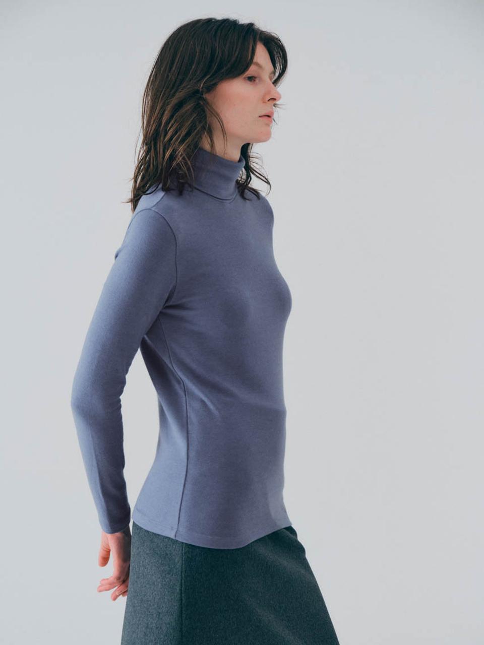 Nowood Basic Wool Turtleneck Top (Skyblue) Free