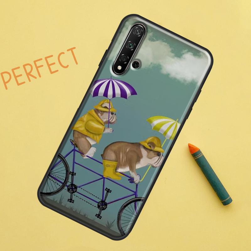 English Bulldog Pug Case For Huawei Nova Y90 Y70 Y61 Y60 9 10 SE Nova 5T 11i 8i 7i 3i P20 P40 P30 Lite P60 Pro