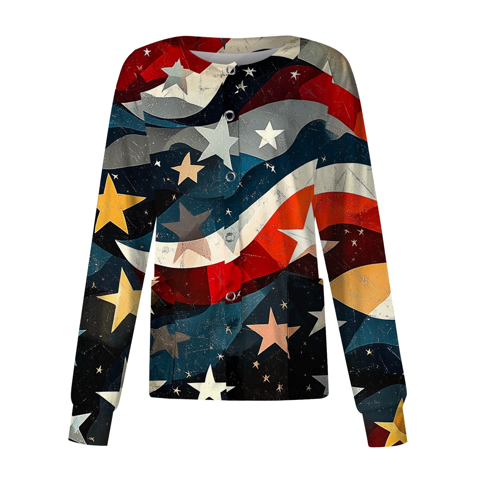 

Women s Casual Long Sleeve Single Breasted Printed Dry-nurse Top XL арбуз красный