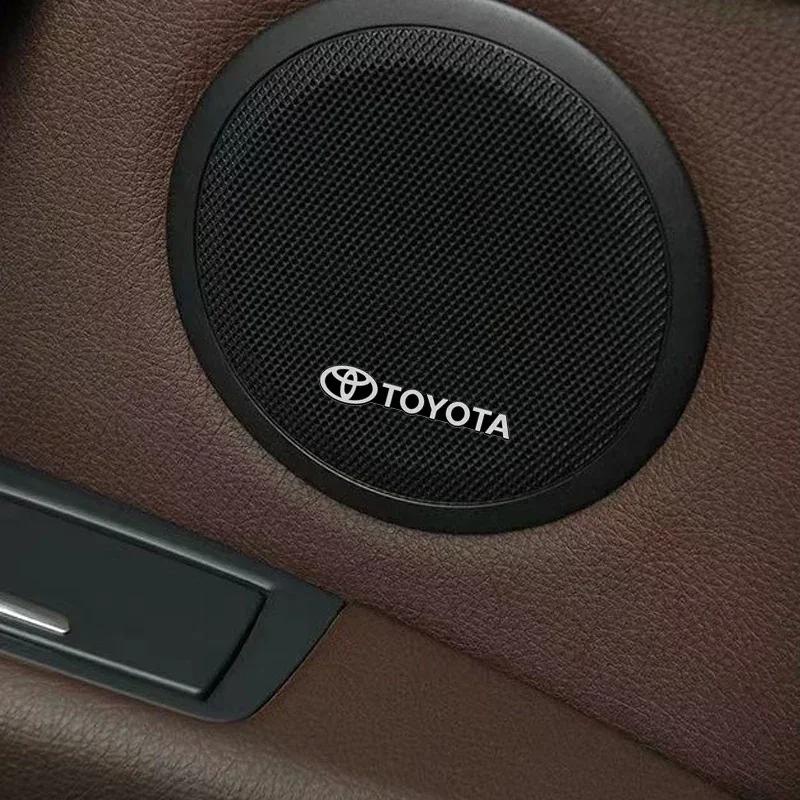 4P/8PCS  Car Audio Decorate 3D Aluminum Badge Emblem Sticker For Toyota Camry Chr Corolla Rav4 Yaris Prius Accessories Styling