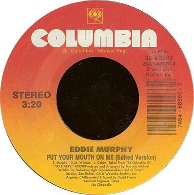 7-tums Skiva EDDIE MURPHY - Put Your Mouth On Me 3868897 Columbia 1989 USA Dans & Elektronisk Musik Begagnad