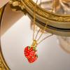 Women Girls Sweet Cute Strawberry Series Pendant Necklace Stainless Steel Chain Lovely Strawberry Fruit Jewelry Accessories Gift