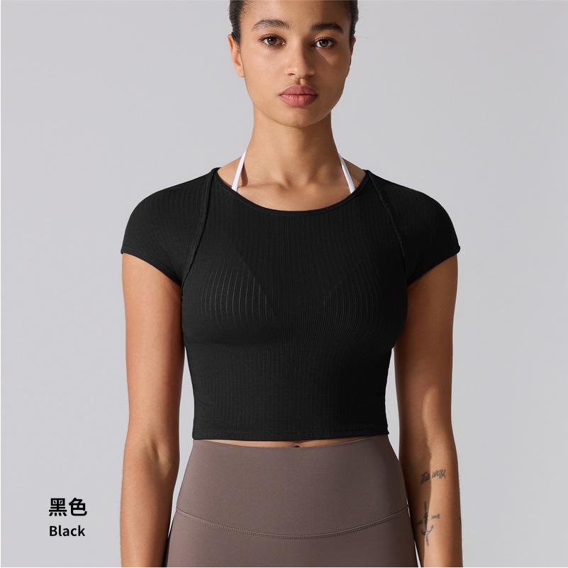 Breathable Slim Fitness Blouse Sports Short Sleeve T-Shirt Yoga Clothing Top Vest Running Training Bodhi La