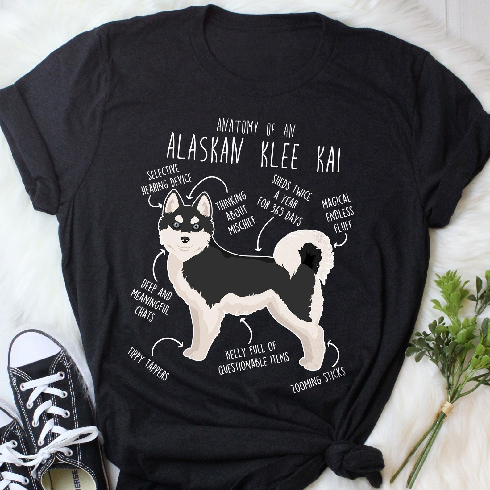 Alaskan Klee Kai Shirt, , , Cute Black and White Klee Kai T-shirt, Funny Dog Lover Gift, Pet Tee, Dog Mom, Dad, Gift For Him Her Top 100