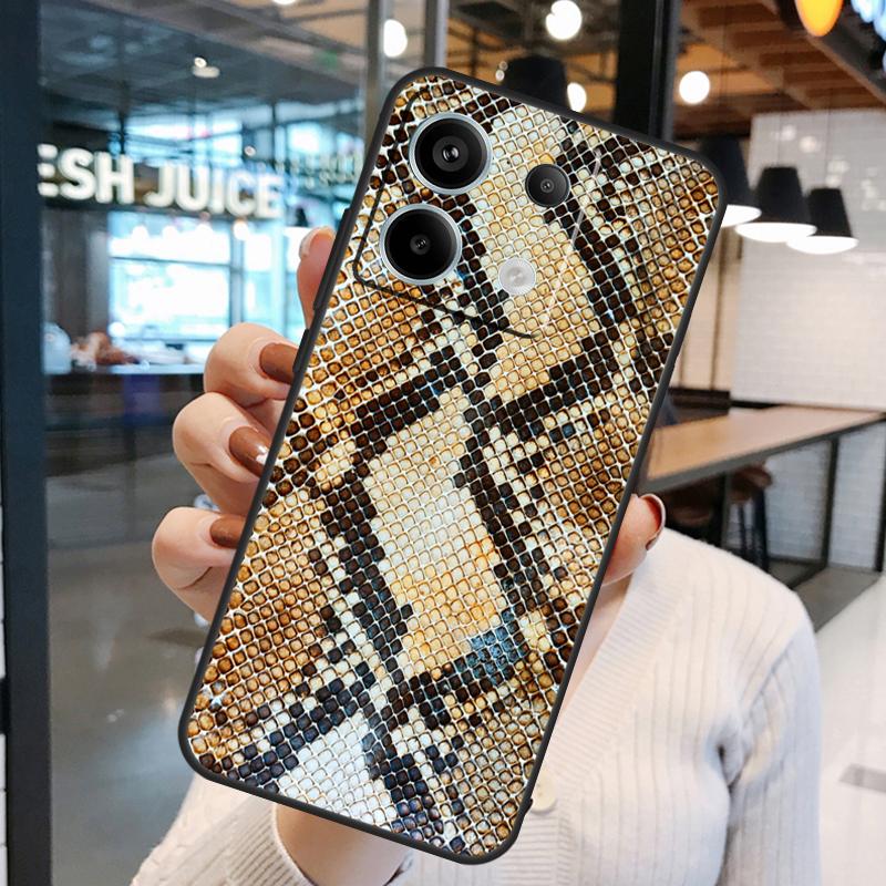 Snake Skin Texture Case For Xiaomi Redmi Note 14 Pro 10 11 12 13 15 Pro Plus Redmi 15 10C 12C 13C 14C 15C Cover