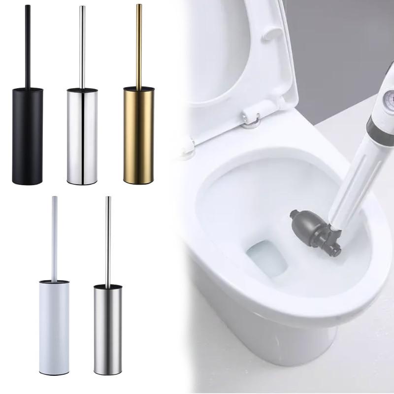 Toilet Brush Holder Brushed Nickel Stainles Steel Round Freestanding Bowl Toilet