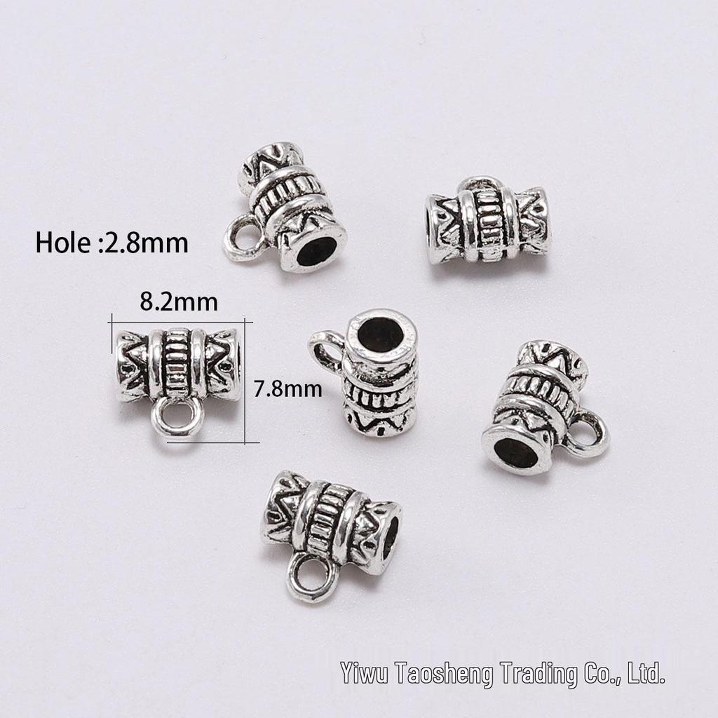 DIY šperky doplňky: Starožitné stříbrné distanční korálky s velkým otvorem pro náramky Pandora a trojcestné náhrdelníky - Sada 20 kusů.