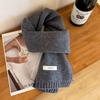 100% Pure Wool Knitted Scarf - Versatile Autumn/Winter Cashmere Neck Warmer for Couples