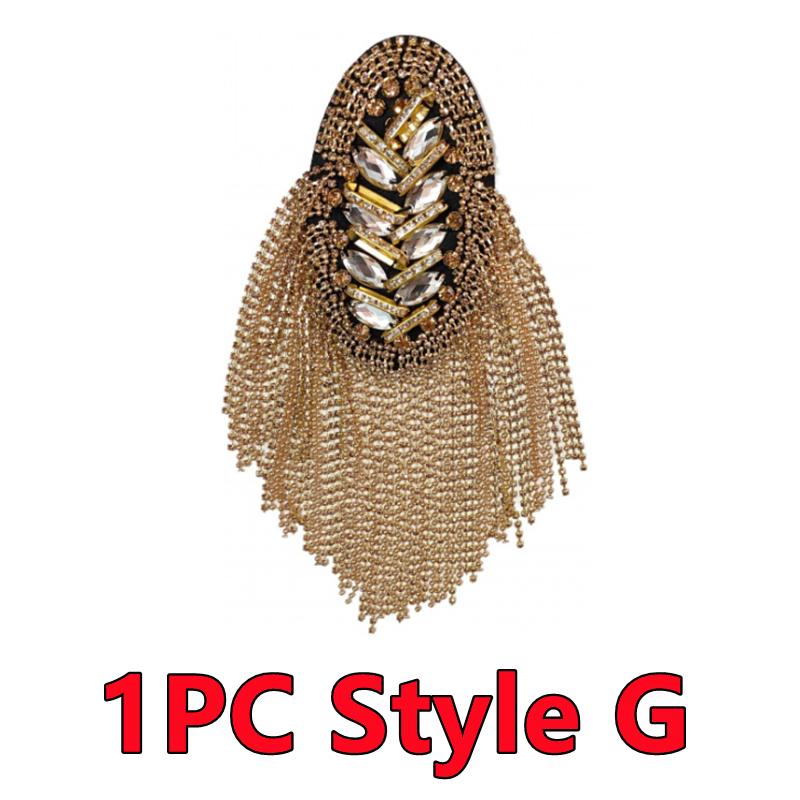 1PC/2PCS Fashion Handmade Shoulder Jewelry Tassel Rhinestones Epaulettes Cloth Accessories Brooch Epaulet Shoulder Brooches Gift