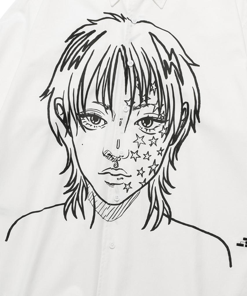 Nice Ghost Club Ffats Girl Oxford Big Big Shirt_White(Ng2Esuw301A)