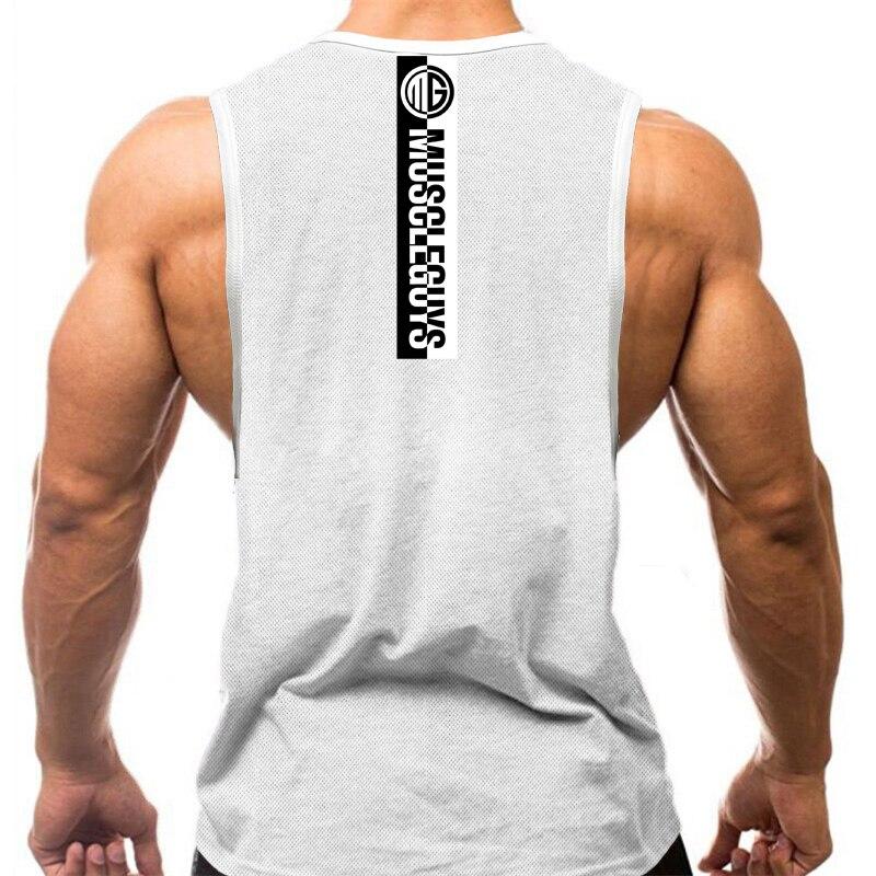 Do The Work  Muscleguys Gym Sports Fitness Men O-neck Drop Shoulder Quick-drying Bodybuilding Printed Workout Sleeveless Shirt