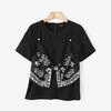 ZANZEA Women Summer Print Patchwork Casual Round Neck Short Sleeve T-Shirts