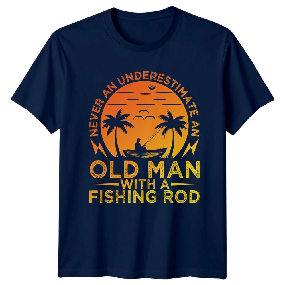 Never An Underestimate An Old Unisex TShirt Fishing Gift For Him