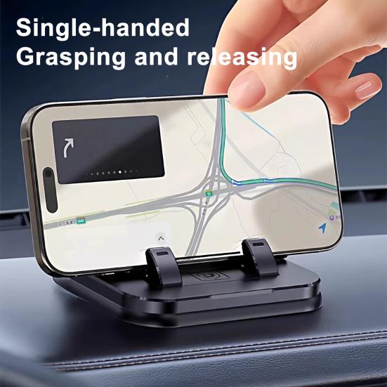 Mobile Phone Holder 360 Degree Rotation Multi-angle Phone Stand Stable Suction Cup Anti-Slip Dashboard Mount with Parking ID Plate Holder