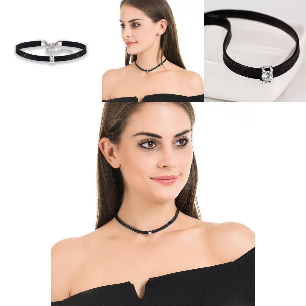 Ohromující korejský styl choker náhrdelník s oslnivým zirkonovým dekorativním akcentem pro módní ženy