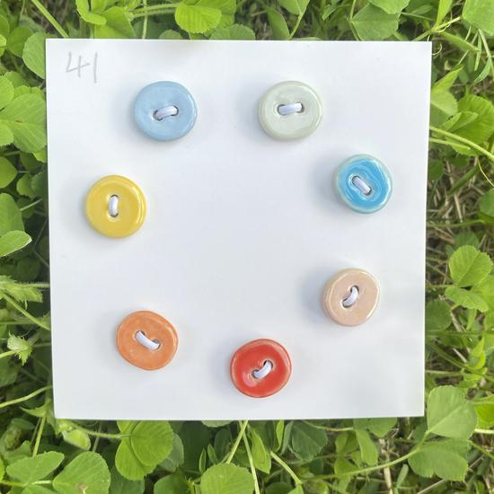 Rainbow Ceramic Button Fasteners for DIY Knitting & Doll Clothes (12/15mm)