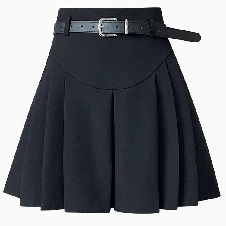 Korean Summer Pleated Mini Skirt Kawaii High Waist Slim Fit Short A-line Skirts Japanese Kawaii Streetwear