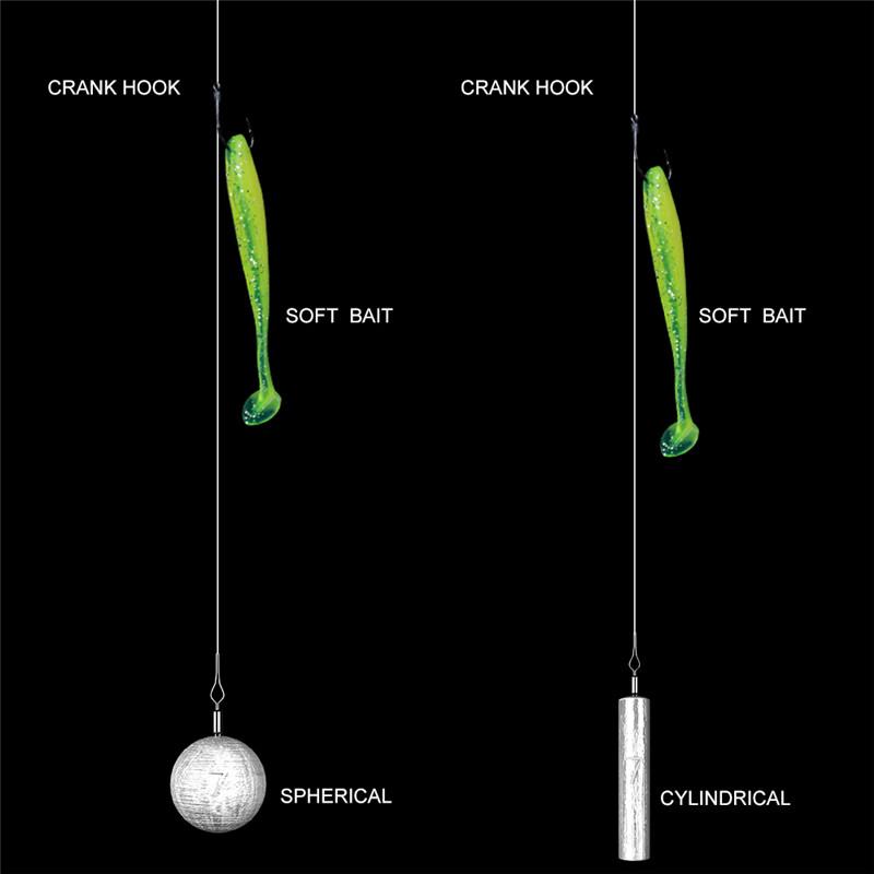 FTK 50PCS Fishing Ball, 3.5 To 14g Fishing Weight, Drain Belt Swivel Weight Length 22mm-33mm