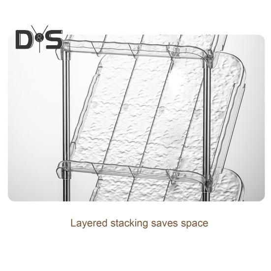 Skrånende smalt skostativ 5-lags Robust konstruksjon Enkel montering Skooppbevaringsorganisering Vertikal skohyllestativ