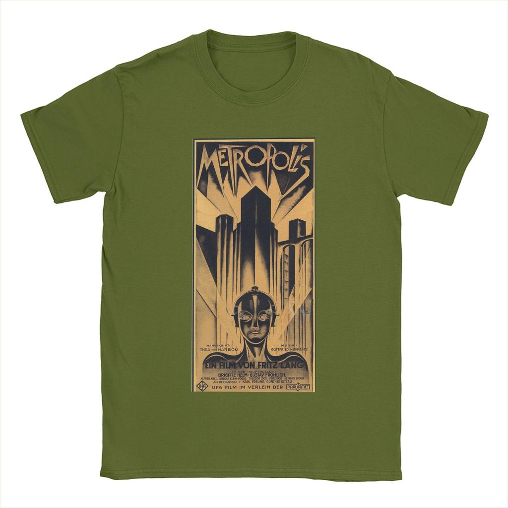 Neuheit Metropolis Fritz Lang Film T-Shirt für Herren O-Ausschnitt Baumwoll-T-Shirts Kurzarm-Tees Sommer-Tops