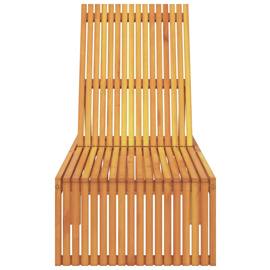 Sun Lounger Solid Acacia Wood Oil Natural
