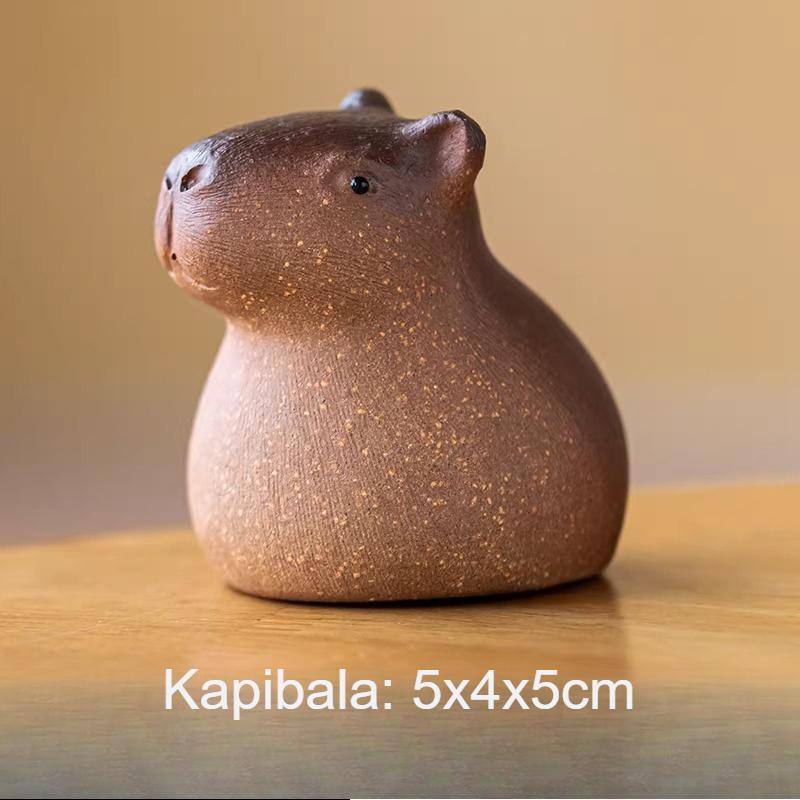 

Kapibala Purple Clay Tea Pet Cute Tea Pet Household Desktop Ornament Purple Clay Crafts Mini Tea Play Teaset Accessories