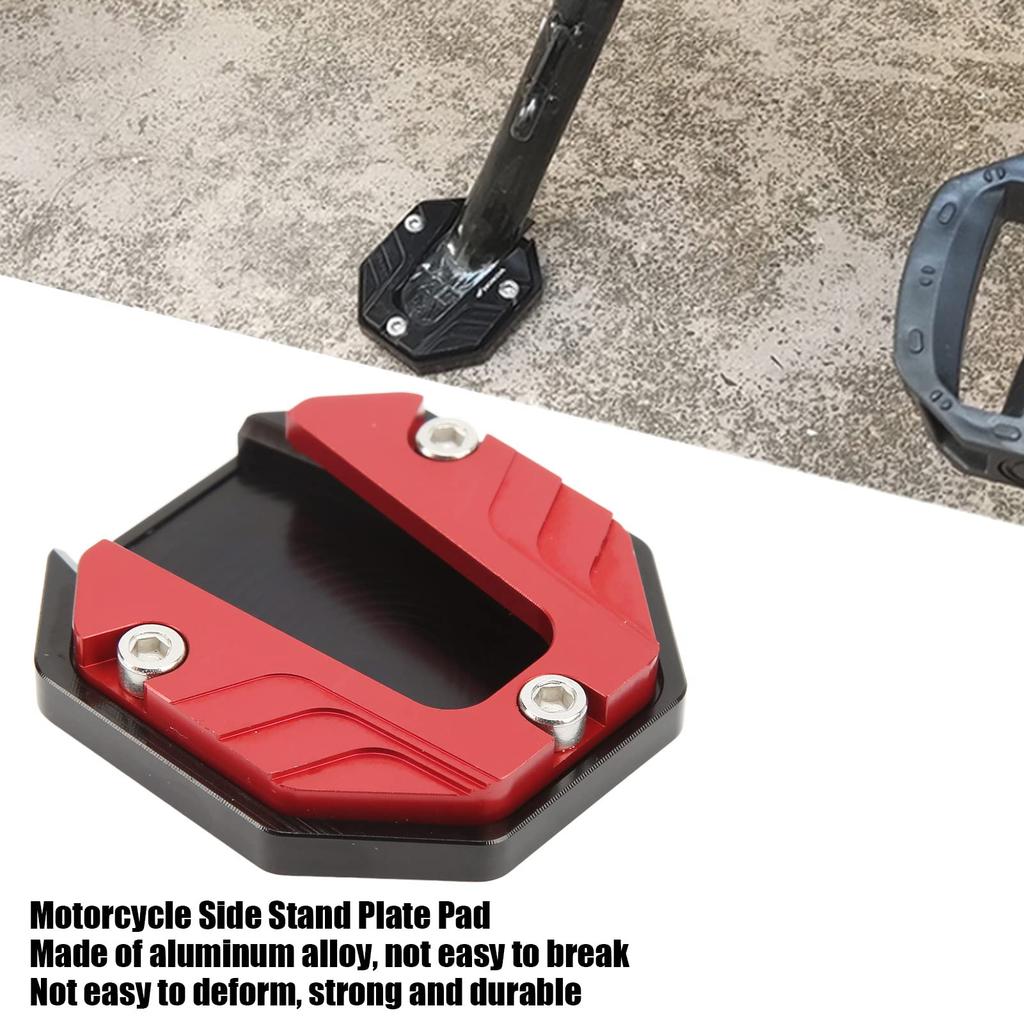 Motorcycle Universal Side Stand Side Stand Extender Aluminum Alloy Plate Dress Up Parts (Red)