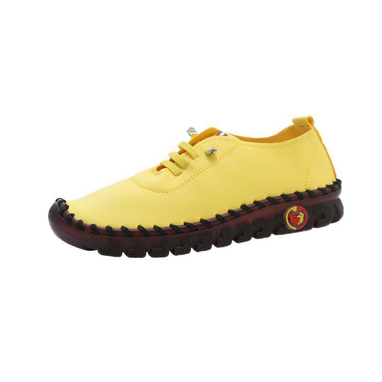 Hand-stitched Microfiber Leather Mother Shoes Casual Shoes Wear-resistant Flat Sole Single Secondary Second-class Women's Shoes