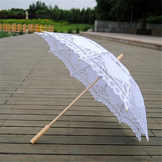 Exquisite Umbrella Multi-use Cotton Lace Flower Pattern Visual Effect Sunshade for Photography