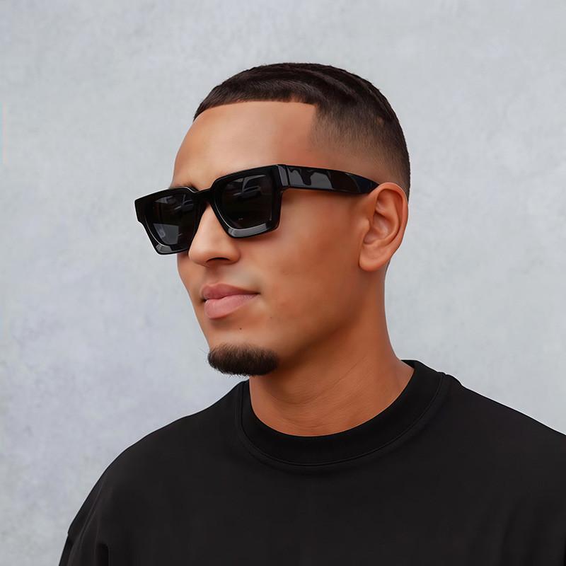 Mens Retro Square Frame Sunglasses With Uv400 Protection For Outdoor Activities And Driving