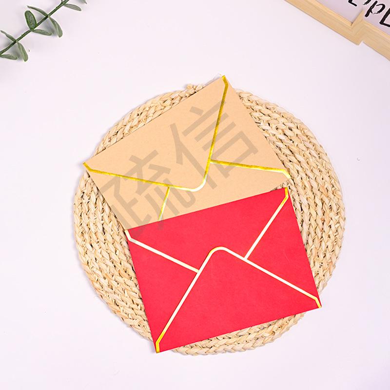 A7 Self-Adhesive Gold Stamped Western Style Business Invitation Cards & Envelopes