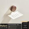 Meilade Wall-Mounted No-Drill Soap Dish Holder with Draining Black Walnut Storage Rack