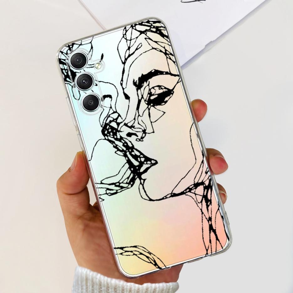 For Samsung Galaxy A15 A25 A35 A55 Case Stylish Painted Cover Soft Silicone Phone Cases For Samsung A55 A 15 25 35 Fundas Bumper