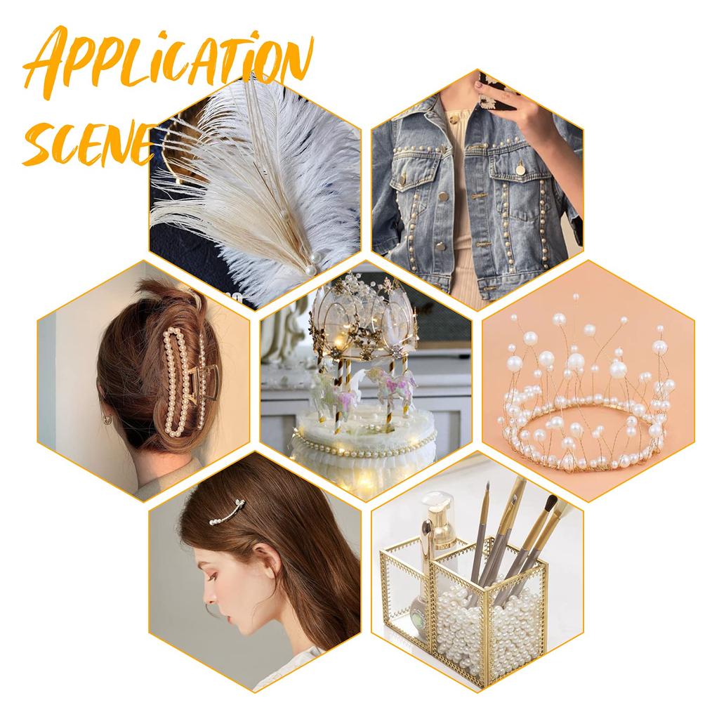 PH PandaHall Approximately 1535 Pearl Beads Glass Pearl No Hole Small Satin Glossy Glass Pearl Milk Beads Round Round Balls Handmade DIY White