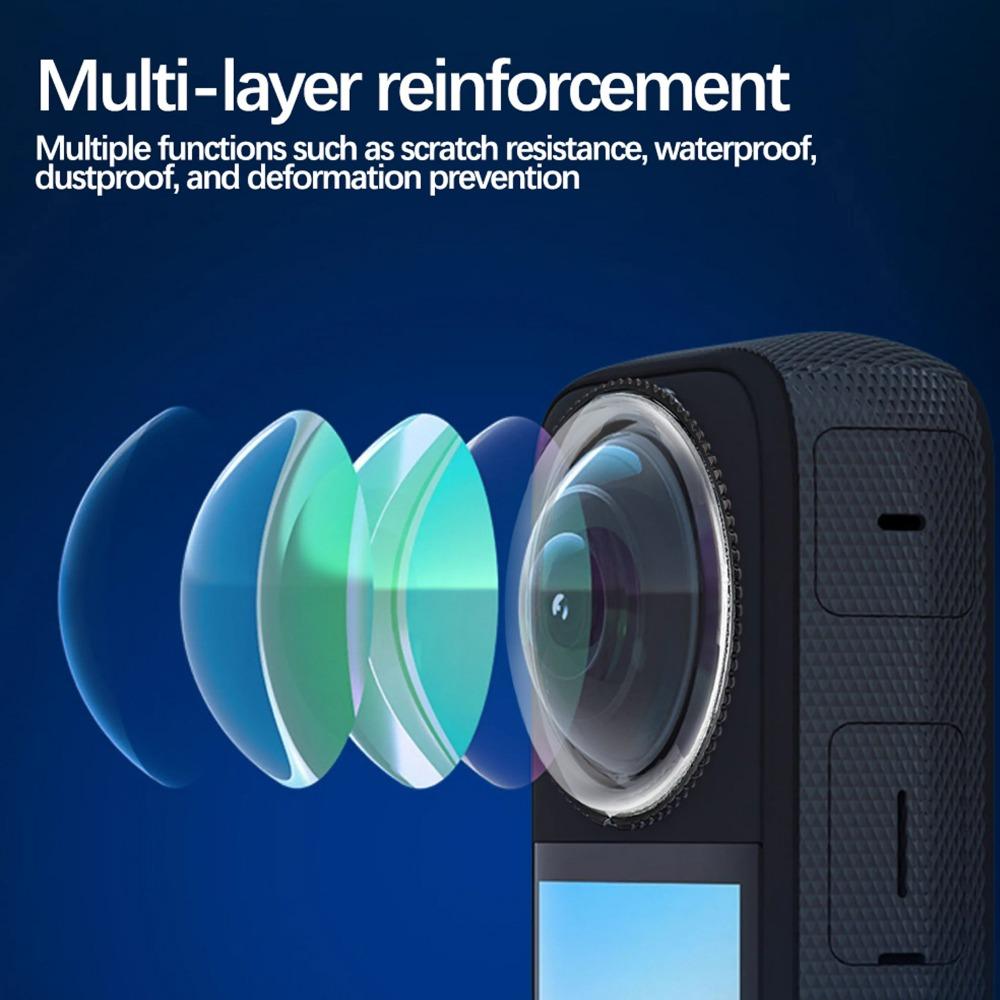 5in1 for Insta360 X5 Optical Glass Rotating Lens Camera Protector Screen Protector Kit HD Anti-scratch Films for Insta 360 X5
