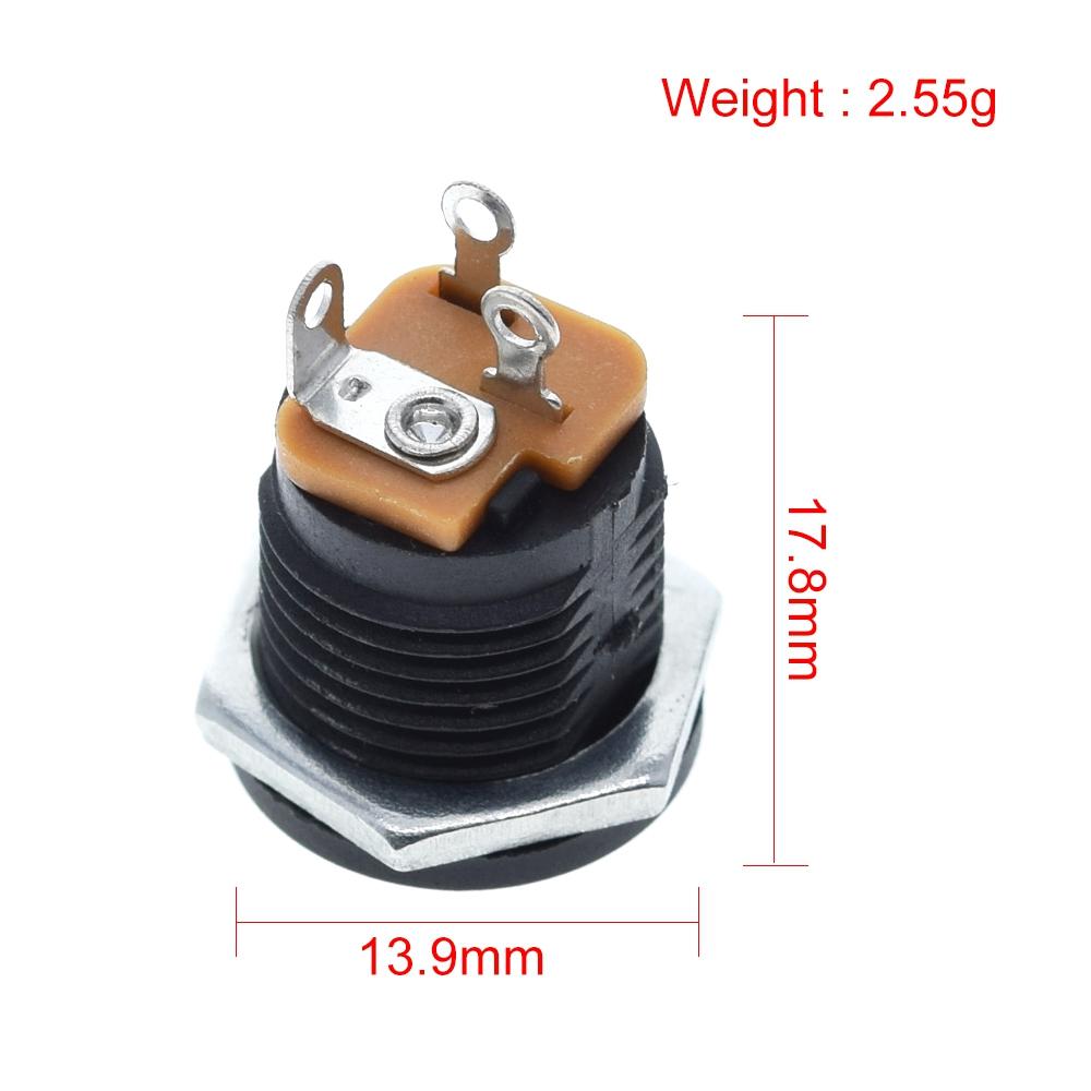 TZT 10Pcs TZT 5Pair 10Pcs DC-022 5.5-2.1 / 5.5 x 2.1mm DC Power Socket/ DC Connector Panel Mounting DC022