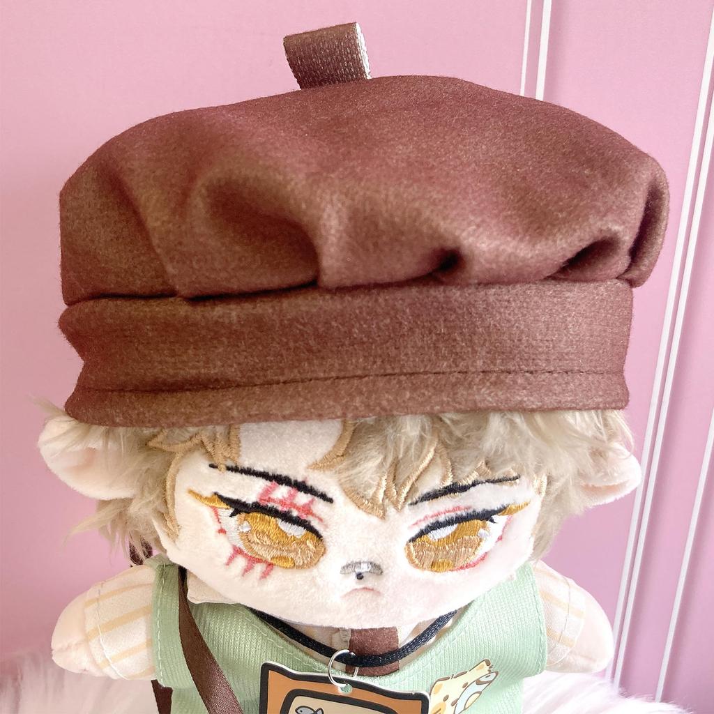 and plate set for 20cm plush otaku kpopdoll costume Beret, shirt, vest, pants, tie, shoes, cat-shaped toy, kigurumi, accessories, activities, doll,