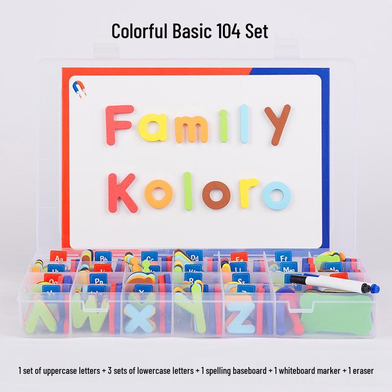 

Магнитные наклейки с алфавитом для детей - Прописные и строчные буквы, Фонетика, Обучающая игрушка