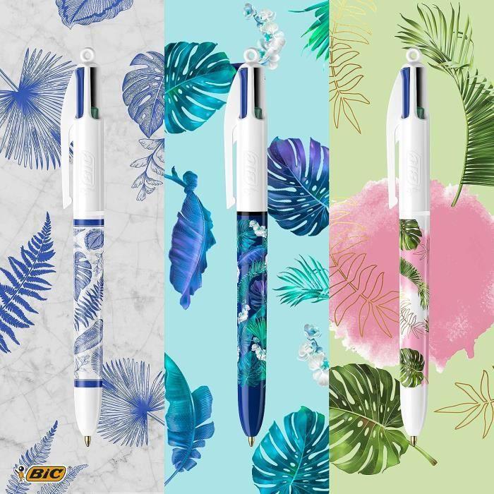 BIC 4 Colors Decor Ballpoint Pens Botanical Series Medium Point (1.0mm)
