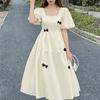 ZANZEA Women Elegant Casual Square Collar Casual Short Sleeve Dress