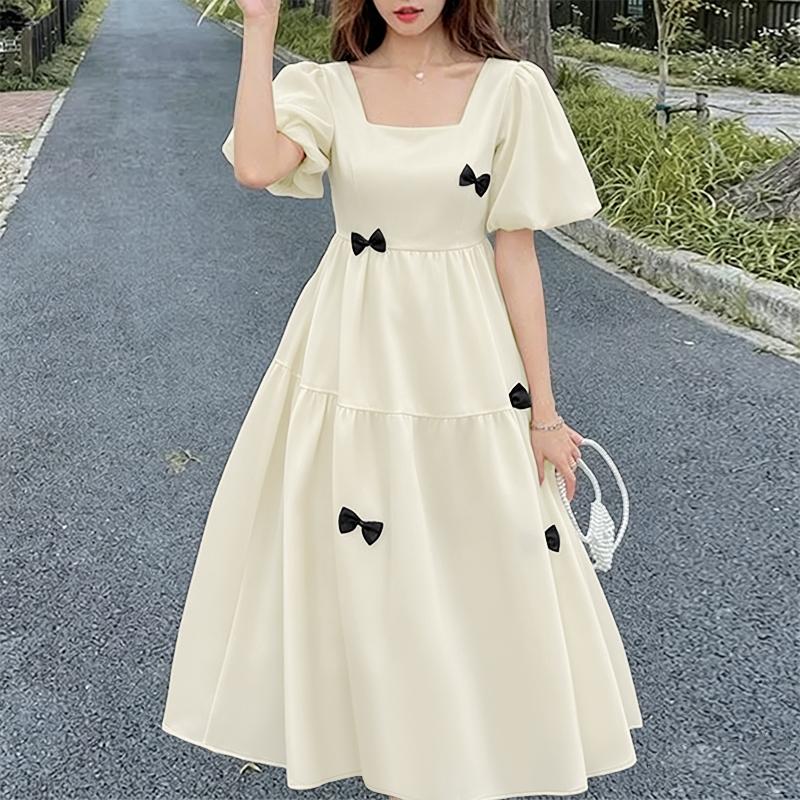 ZANZEA Women Elegant Casual Square Collar Casual Short Sleeve Dress M