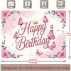Party Backdrop Pink Flat Butterflies Roses Events Wedding Coming Ceremony Four Event Backdrop Decoration Front Door Decor