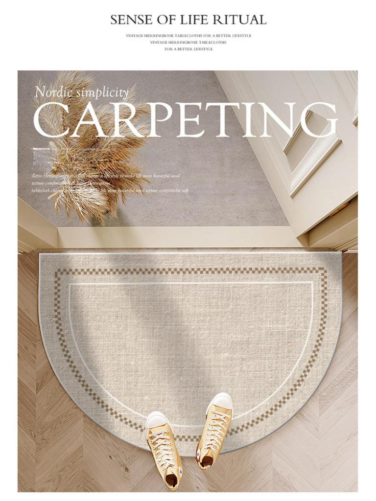 Semicircle Simple Printing Bathroom Thickening Mat Bath Non-slip Carpets In Wash Basin Bathtub Side Floor Rug Shower Room Doormat Memory Foam 3D Pad