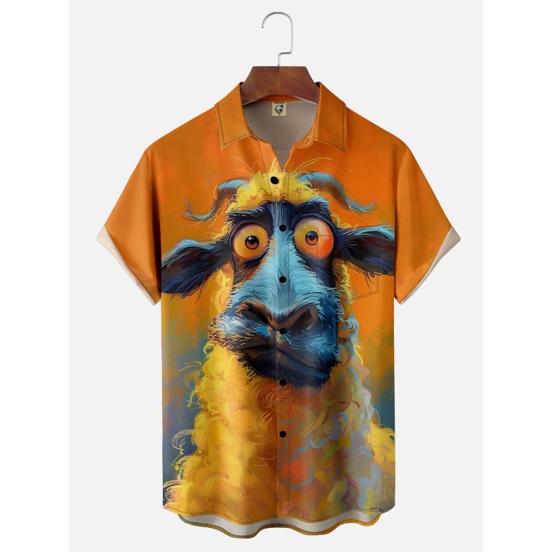 Abstract Cartoon Animal Men's Shirt 3D Print Quick Dry Short-sleeved Tops Summer Casual Men's Clothes Street Fashion Shirts